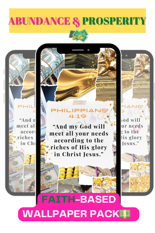 Abundance Bible Verse Wallpapers - 10 Pack Christian Lock Screens for Wealth & Success